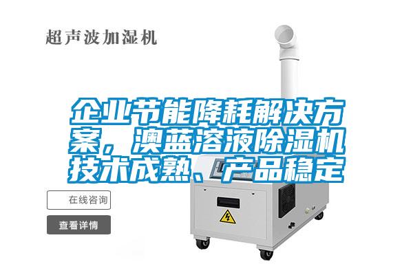企業(yè)節(jié)能降耗解決方案，澳藍(lán)溶液除濕機(jī)技術(shù)成熟、產(chǎn)品穩(wěn)定